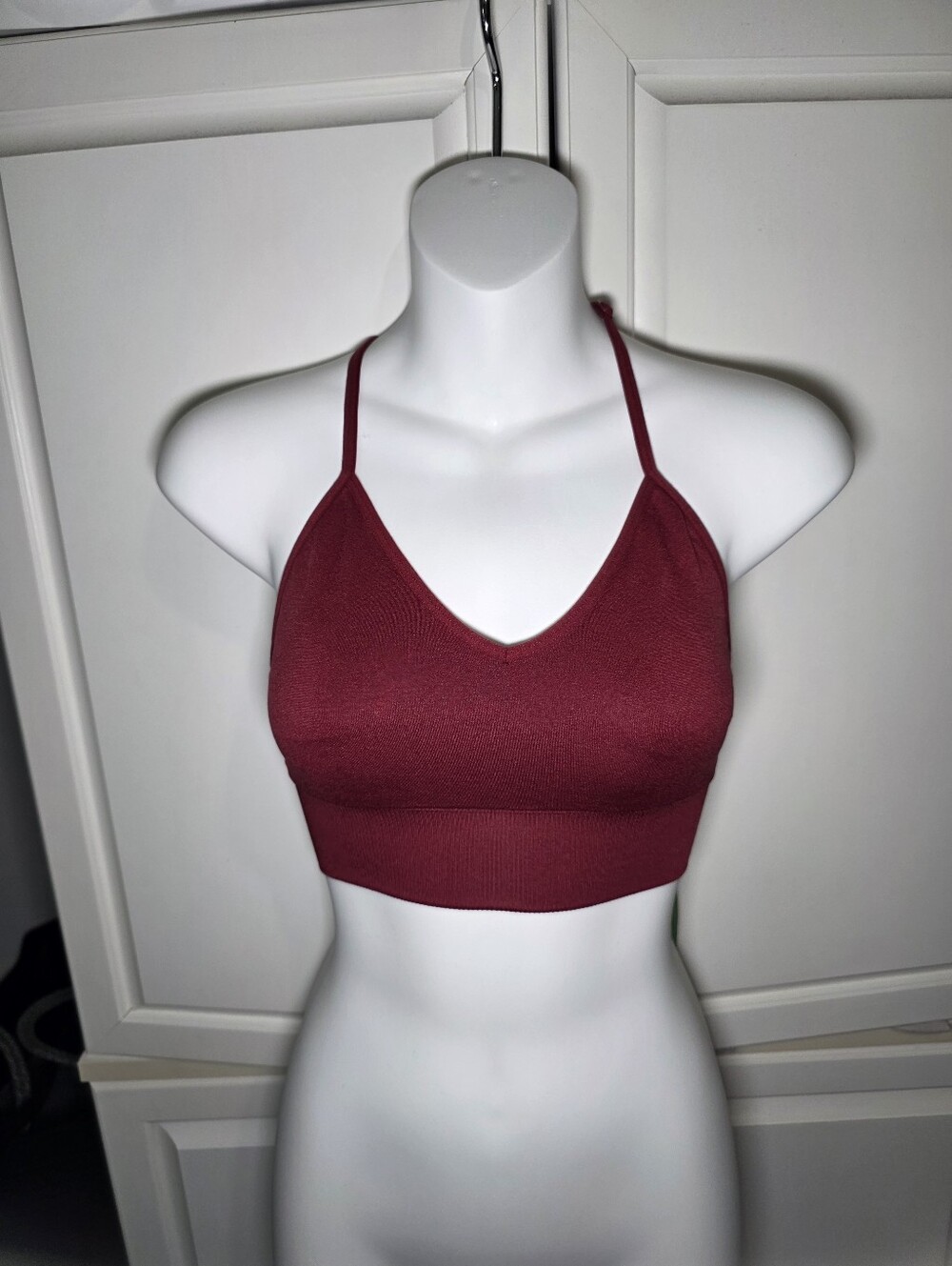 PINK Victoria's Secret Seamless V-Neck Bralette in Burgundy